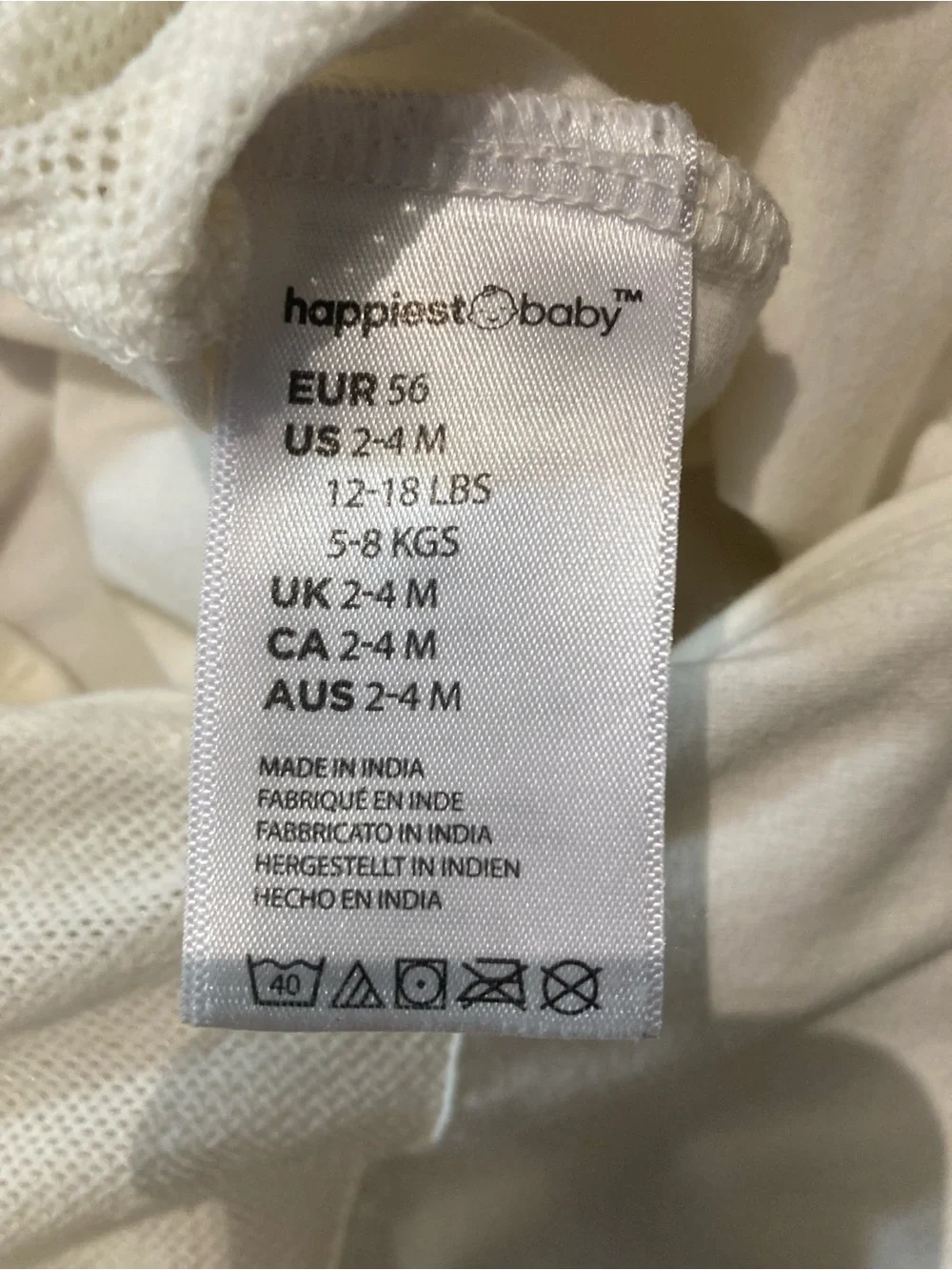 Set of 2 Happiest Baby swaddles from SNOO - Small 0-2 M and Medium 2-4 M - cream
